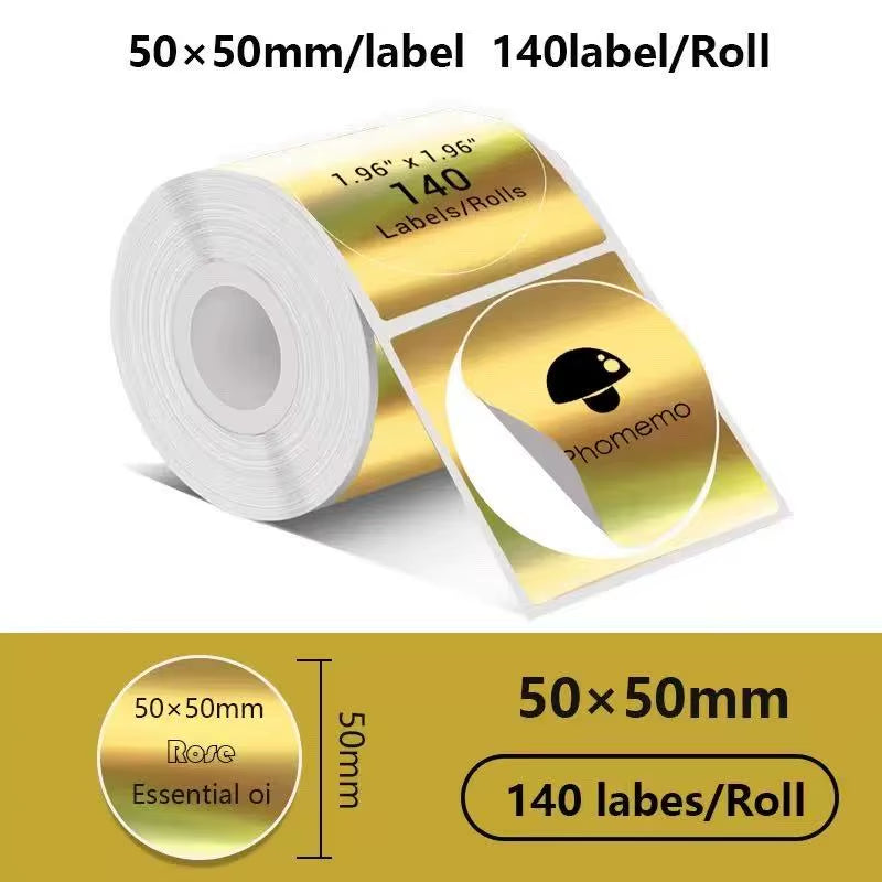 For Phomemo M110 / M220 / M200 P50 , Qlabel E210 Clabel 221B Printer White and Color Thermal Sticker Label