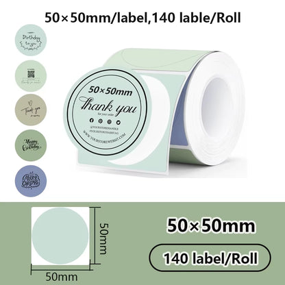 For Phomemo M110 / M220 / M200  P50 , Qlabel E210 Clabel 221B Printer White and Color Thermal Sticker Label