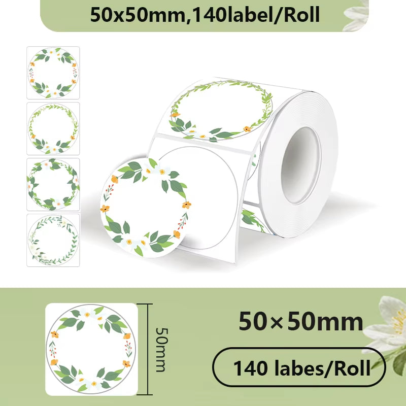 For Phomemo M110 / M220 / M200  P50 , Qlabel E210 Clabel 221B Printer White and Color Thermal Sticker Label