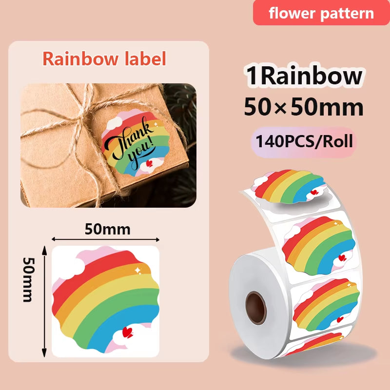 For Phomemo M110 / M220 / M200  P50 , Qlabel E210 Clabel 221B Printer White and Color Thermal Sticker Label