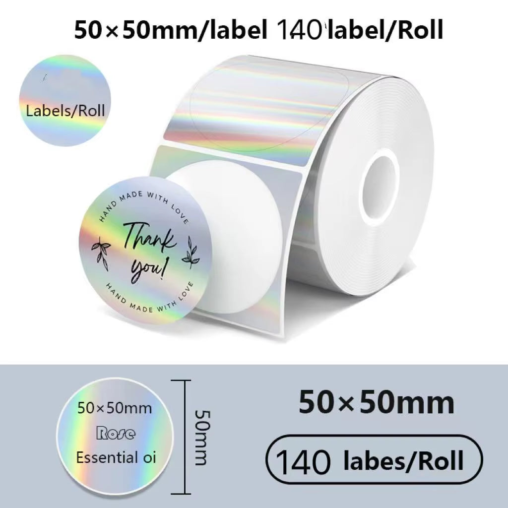 For Phomemo M110 / M220 / M200  P50 , Qlabel E210 Clabel 221B Printer White and Color Thermal Sticker Label