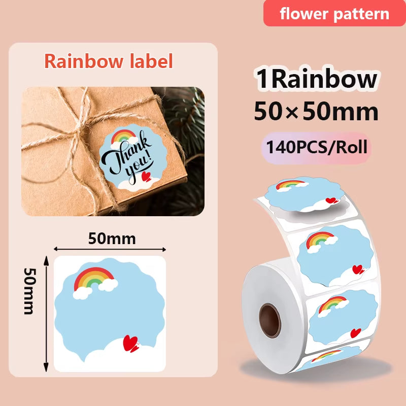 For Phomemo M110 / M220 / M200  P50 , Qlabel E210 Clabel 221B Printer White and Color Thermal Sticker Label