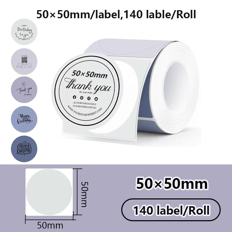For Phomemo M110 / M220 / M200  P50 , Qlabel E210 Clabel 221B Printer White and Color Thermal Sticker Label