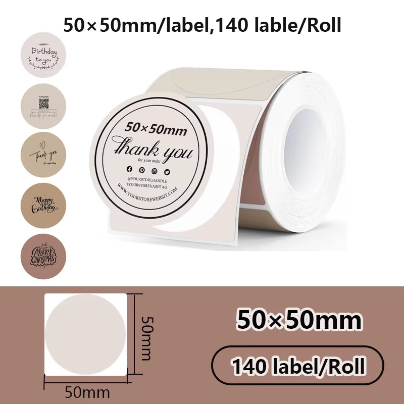 For Phomemo M110 / M220 / M200  P50 , Qlabel E210 Clabel 221B Printer White and Color Thermal Sticker Label