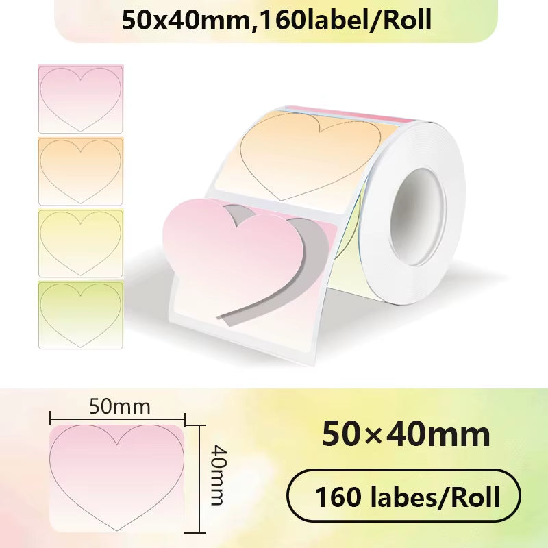 For Phomemo M110 / M220 / M200  P50 , Qlabel E210 Clabel 221B Printer White and Color Thermal Sticker Label