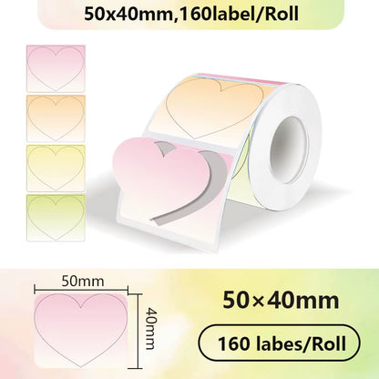 For Phomemo M110 / M220 / M200  P50 , Qlabel E210 Clabel 221B Printer White and Color Thermal Sticker Label