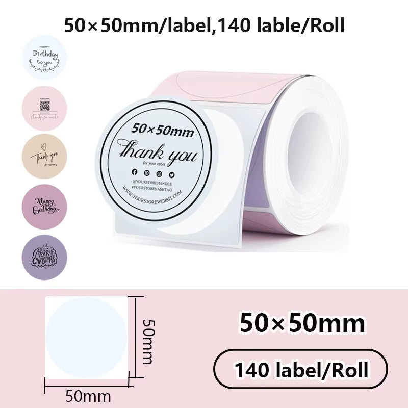For Phomemo M110 / M220 / M200  P50 , Qlabel E210 Clabel 221B Printer White and Color Thermal Sticker Label