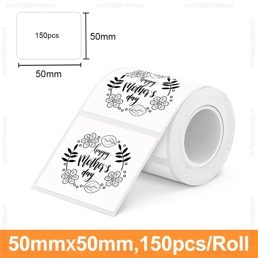Marklife P50 round Square Label 50*50Mm Thermal Adhesive Label Roll Compatible for Phomemo M110 M220 M200 E210 P50 Label Printer