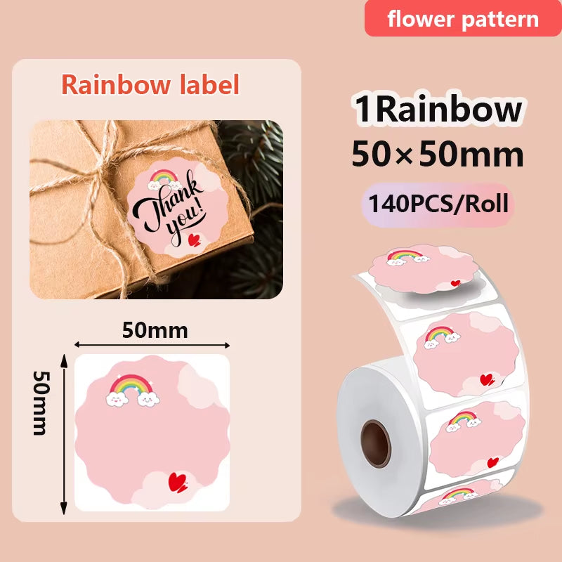 For Phomemo M110 / M220 / M200  P50 , Qlabel E210 Clabel 221B Printer White and Color Thermal Sticker Label