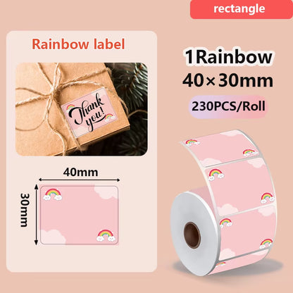 For Phomemo M110 / M220 / M200  P50 , Qlabel E210 Clabel 221B Printer White and Color Thermal Sticker Label