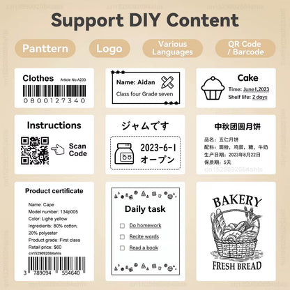 Mini Label Printer Marklife P50 Portable Thermal Printer Self Adheisve Sticker Machine Bluetooth Wireless Label Maker No Ink