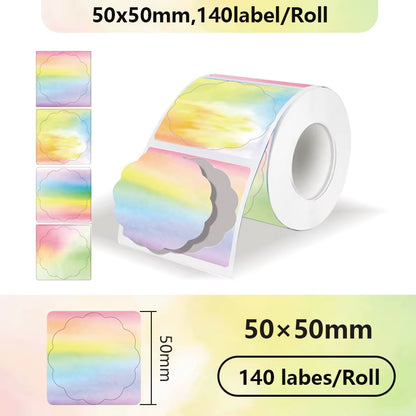 For Phomemo M110 / M220 / M200  P50 , Qlabel E210 Clabel 221B Printer White and Color Thermal Sticker Label